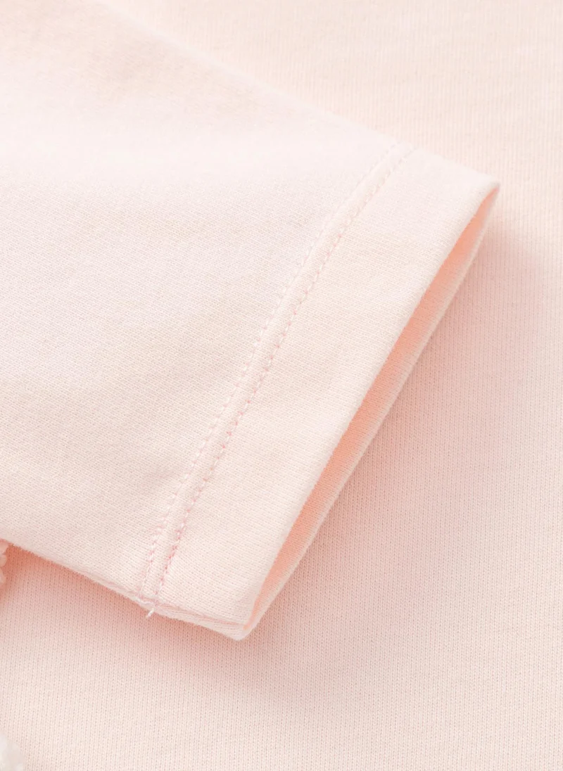 Balabala Pink Toddler Unisex Round v-neck long-sleeved T-shirt  | Best Price UAE